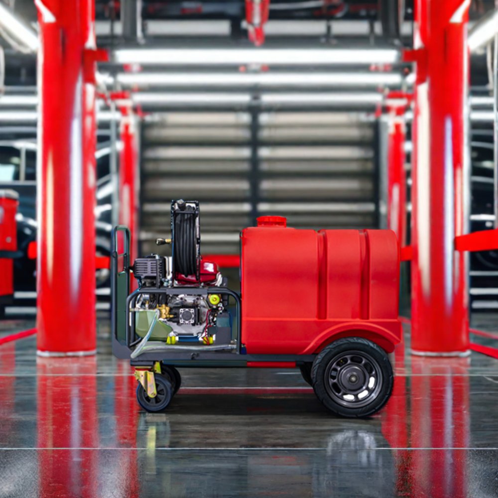 New Mobile Pressure Washer Trailer with Easy-to-Use Short Gun High Pressure Cleaner Core Components-Pump and Motor