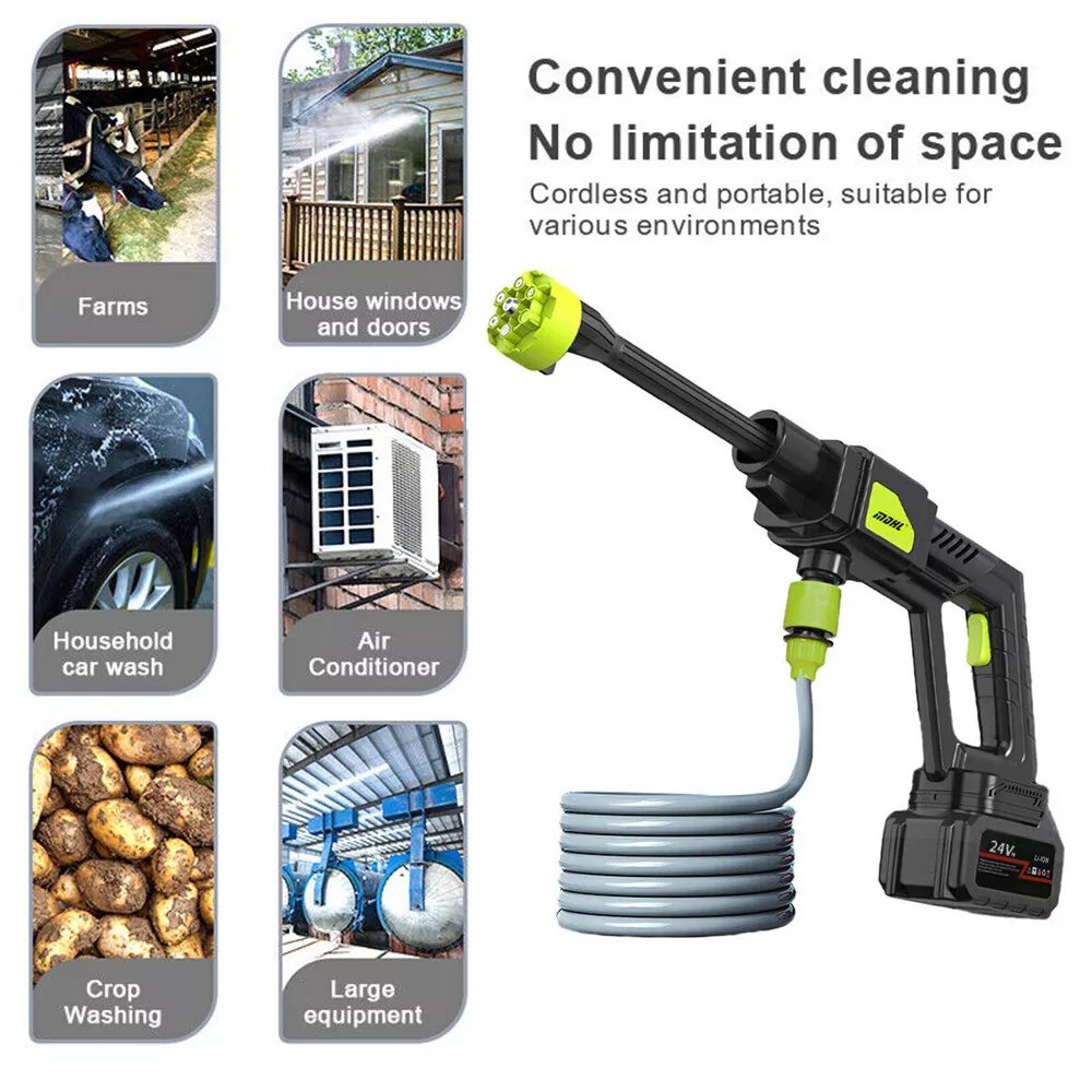 New 4000 PSI 300W Wireless High Pressure Car Washer Tool Kit Portable Wash Cleaner
