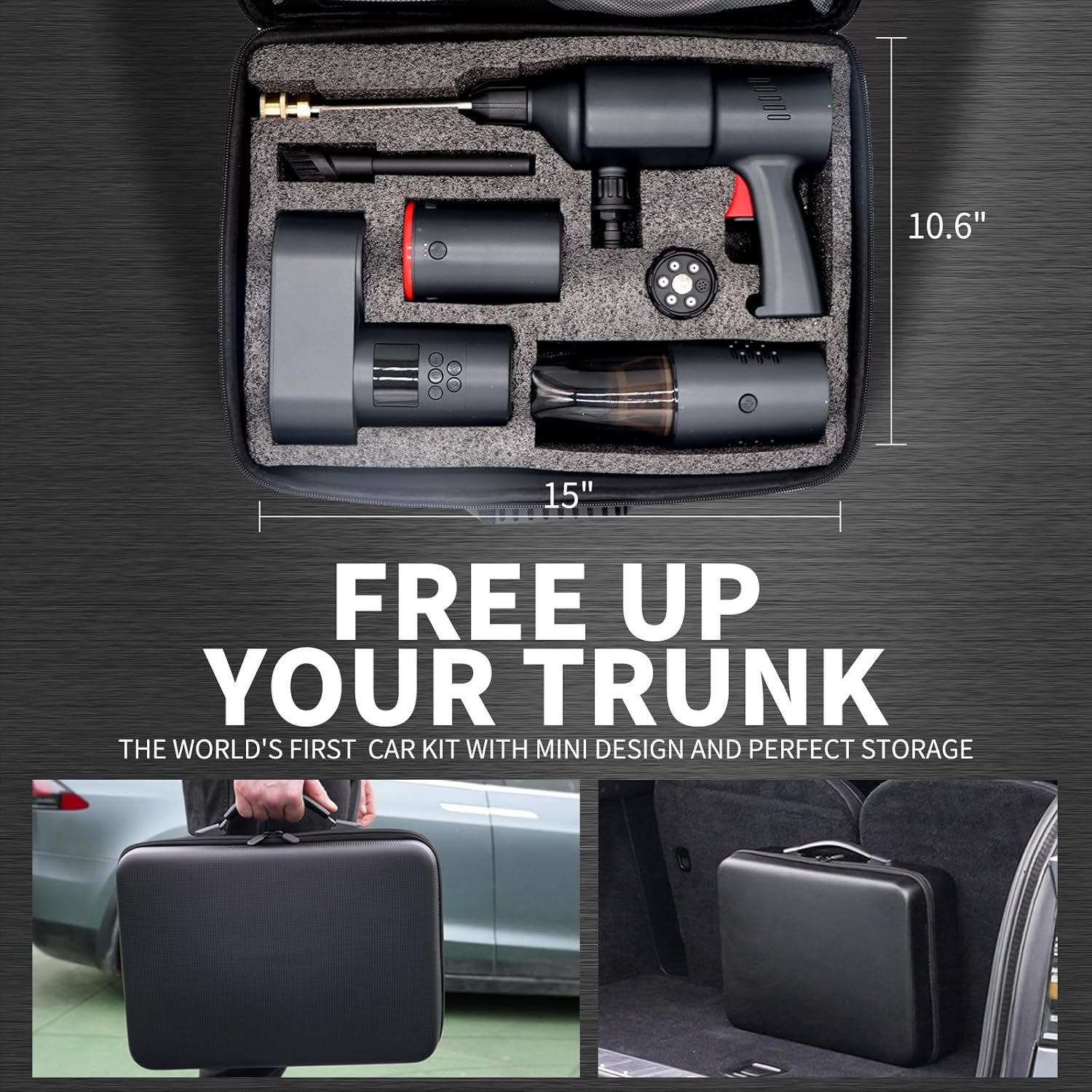 15000Mah Car Wash Cleaning Kit 5 In 1 Multifunctional High Pressure Car Washer Wet And Dry Vacuum Cleaner For Cars