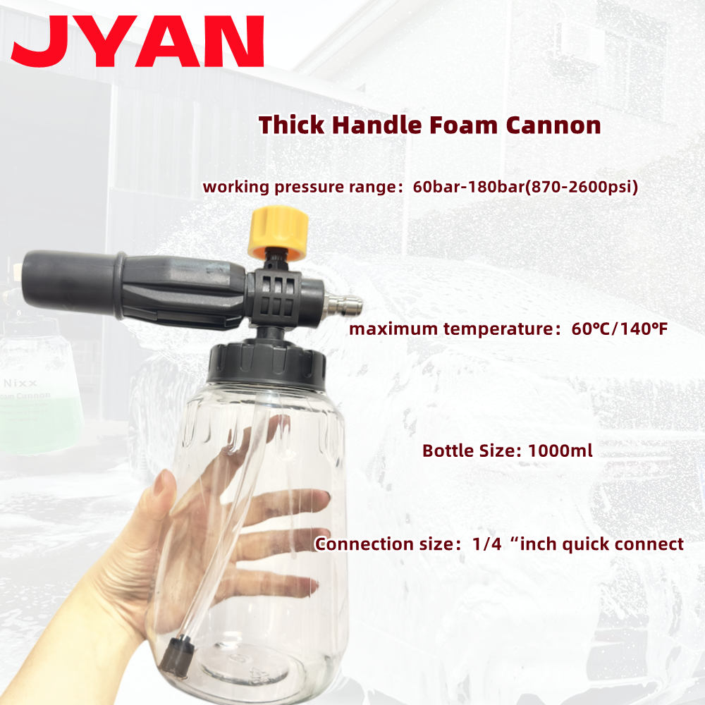 Foam Cannon 1000 ML Transparent Bottle Snow Foam Lance Washer kit, Pressure Car Washer Accessory with 1/4 inch Quick Connect