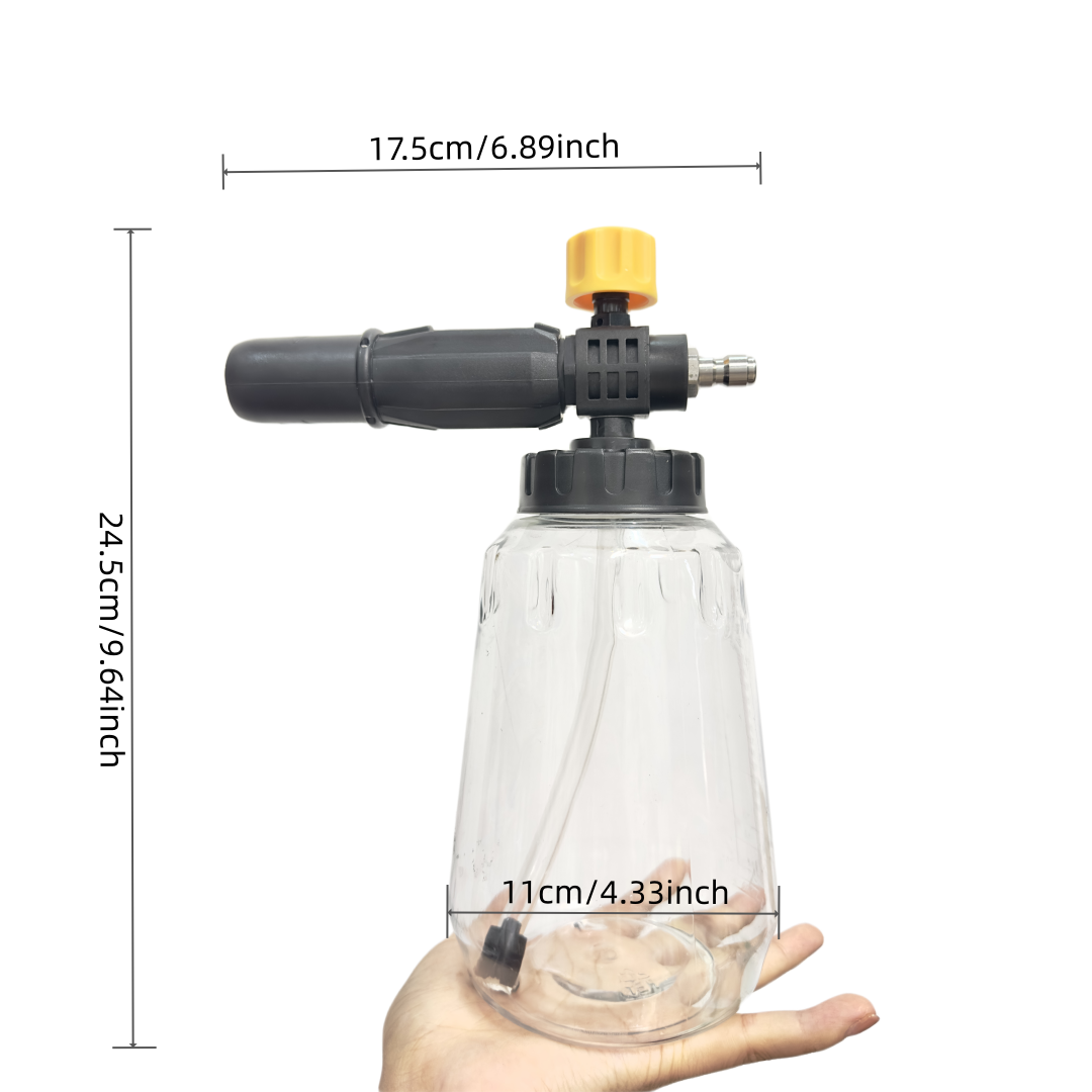 Foam Cannon 1000 ML Transparent Bottle Snow Foam Lance Washer kit, Pressure Car Washer Accessory with 1/4 inch Quick Connect