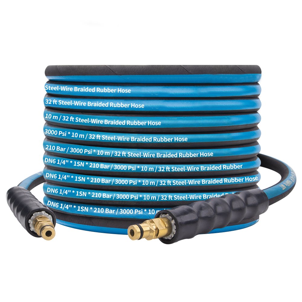 DN6 1/4" * 1SN 1SC Steel-Wire Braided Hydraulic Rubber Hose for Karchers High Pressure Power Washers