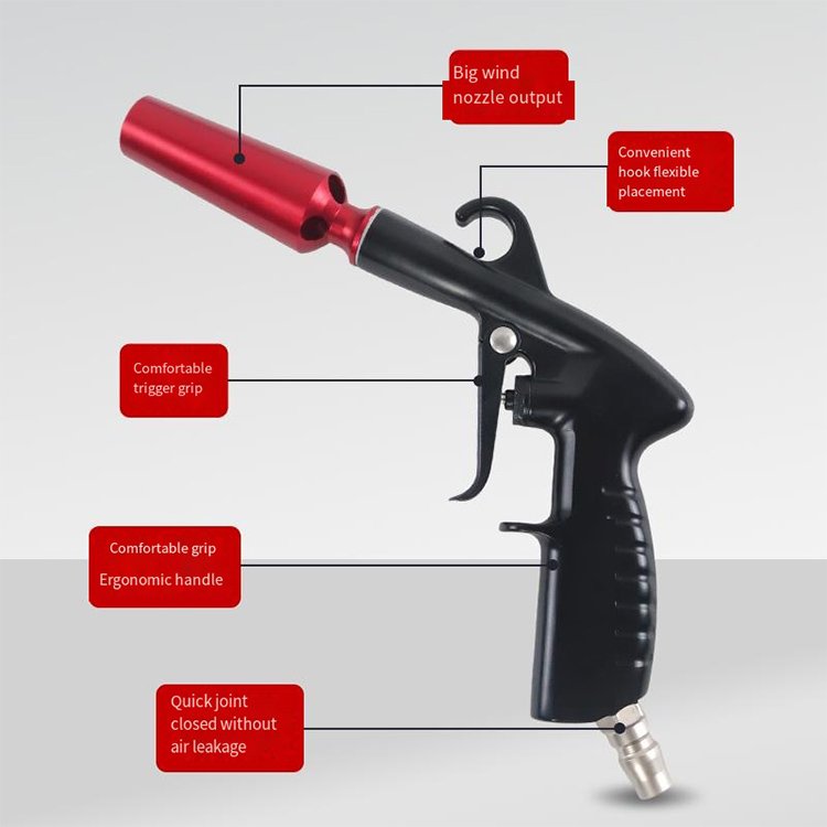 Effective Dust Cleaning Tool for Car Washers Black Interior Car Air Blowing Dust Gun