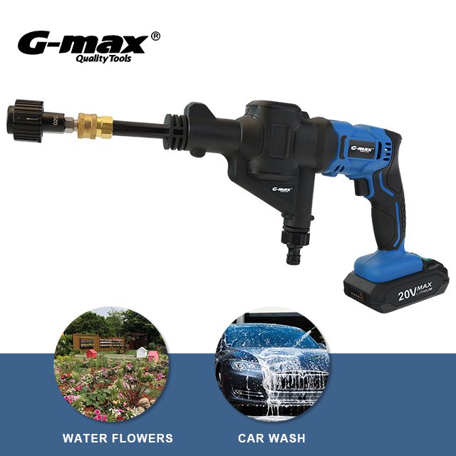 G-max 18V 23Bar High Pressure Car Washer Lithium Battery Powered Cordless Pressure Washer with Durable Plastic Material