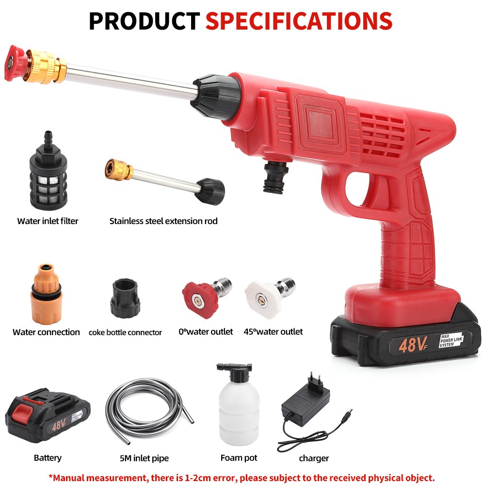 OJOJ 48V Lithium Battery Powered Cordless High Pressure Car Washer Efficient Wordless Car Wash Sprayer Machine