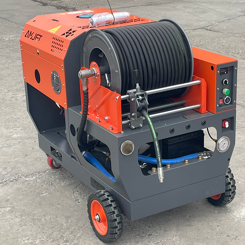AMJET 37HP sewer jet machine high-pressure water jet cleaning machine 200bar-65lpm high-pressure sewer cleaning machine
