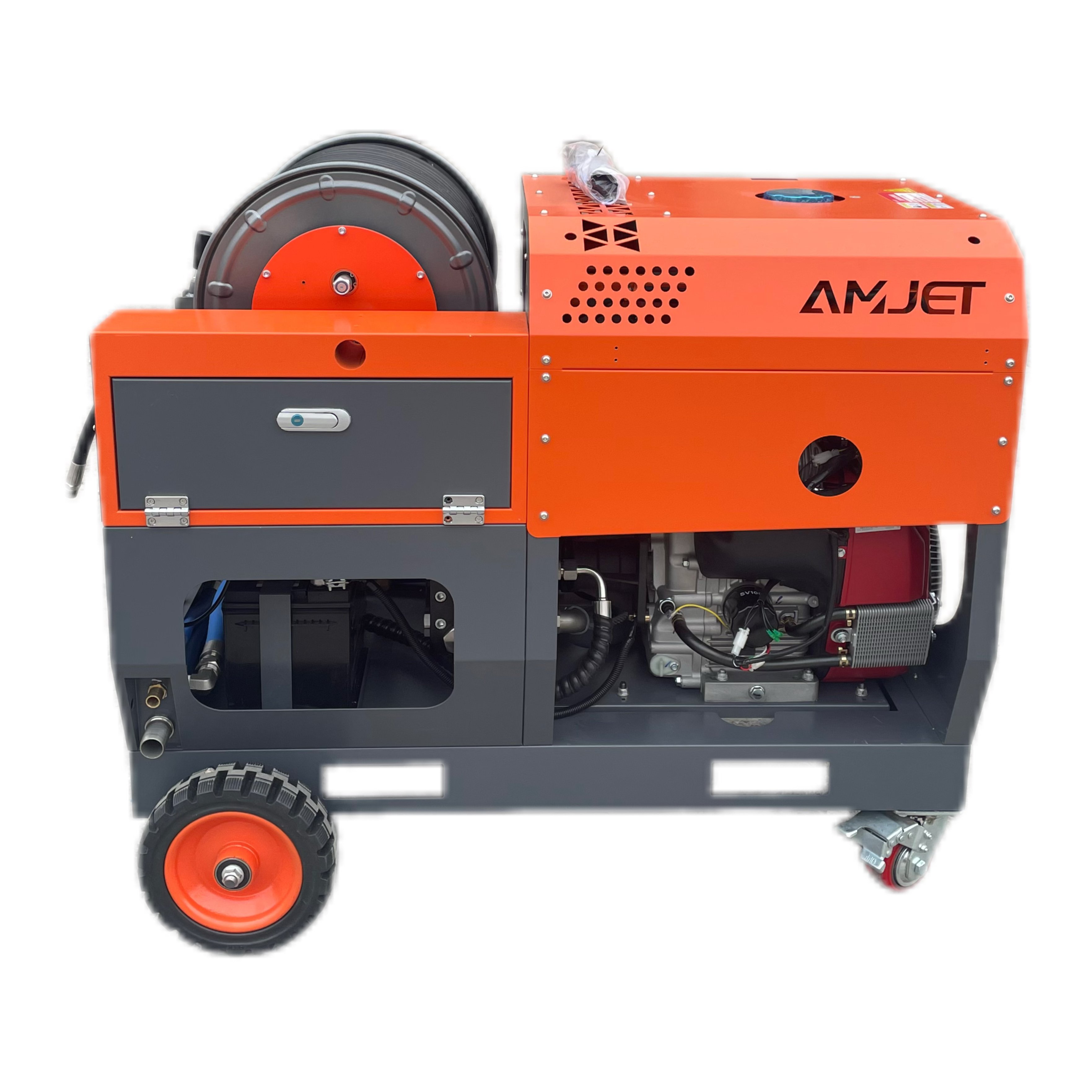 AMJET 37HP sewer jet machine high-pressure water jet cleaning machine 200bar-65lpm high-pressure sewer cleaning machine