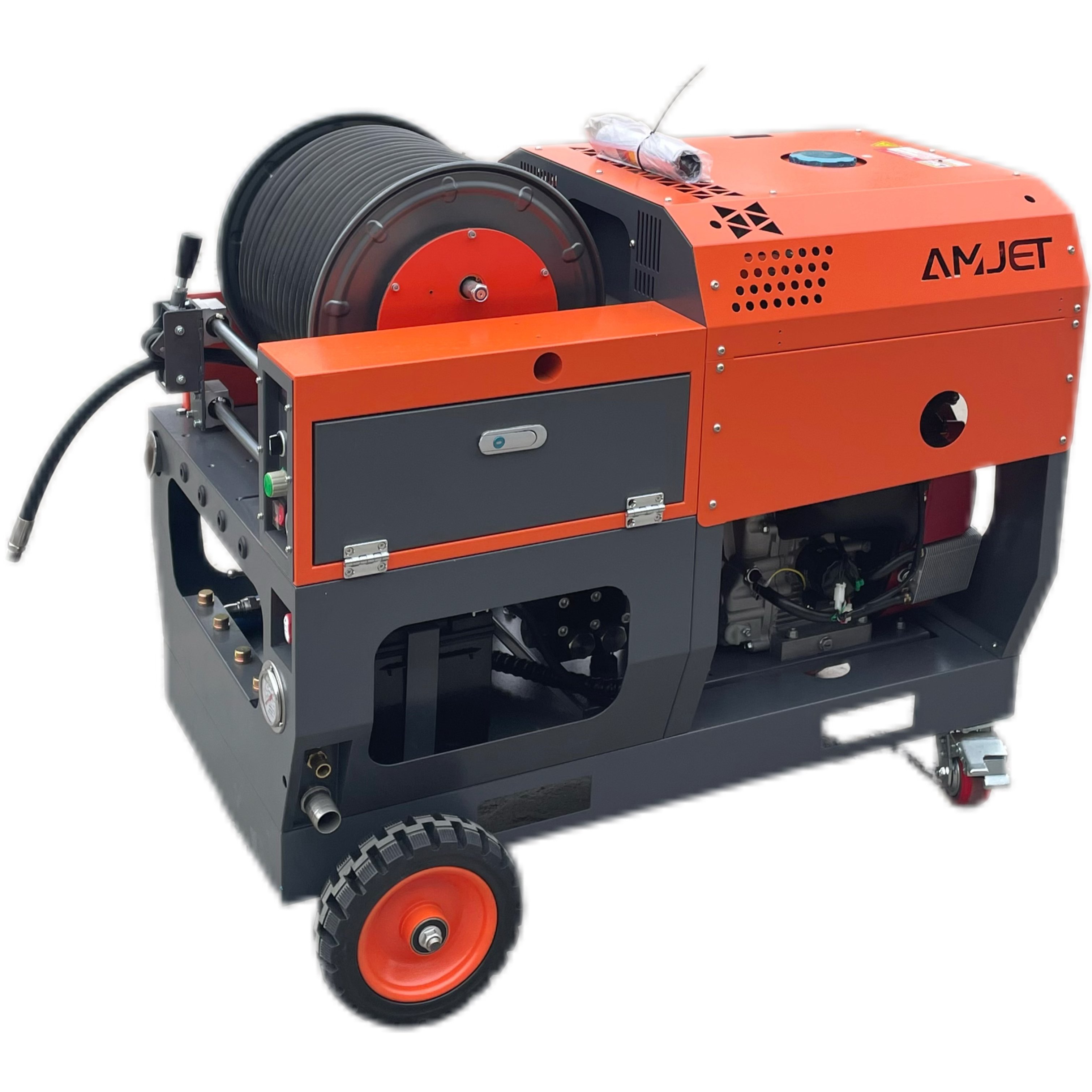 AMJET 37HP sewer jet machine high-pressure water jet cleaning machine 200bar-65lpm high-pressure sewer cleaning machine