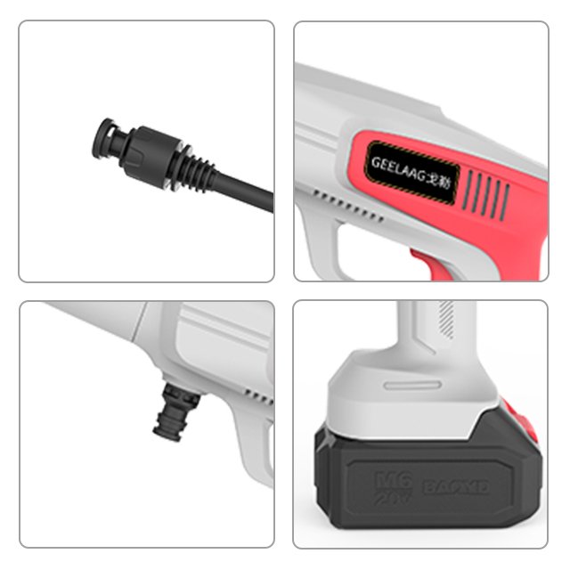 21V High Pressure Cordless Car Washer Wireless Spray Portable Water Gun Cleaning Machine for Irrigation with Lithium Battery