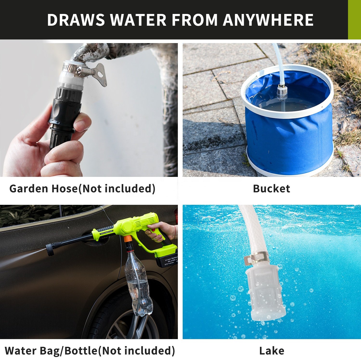 2024 New Product Wireless Car Wash Machine Portable Li-ion Battery Household High Pressure Cleaning Water Spray Gun Car Washer