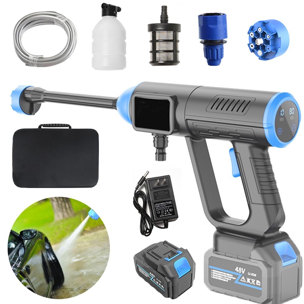 OEM 96VH Lithium Battery High Pressure car washer gun Cordless Electric Cleaning Machine Washer Spray Gun Brushless led screen