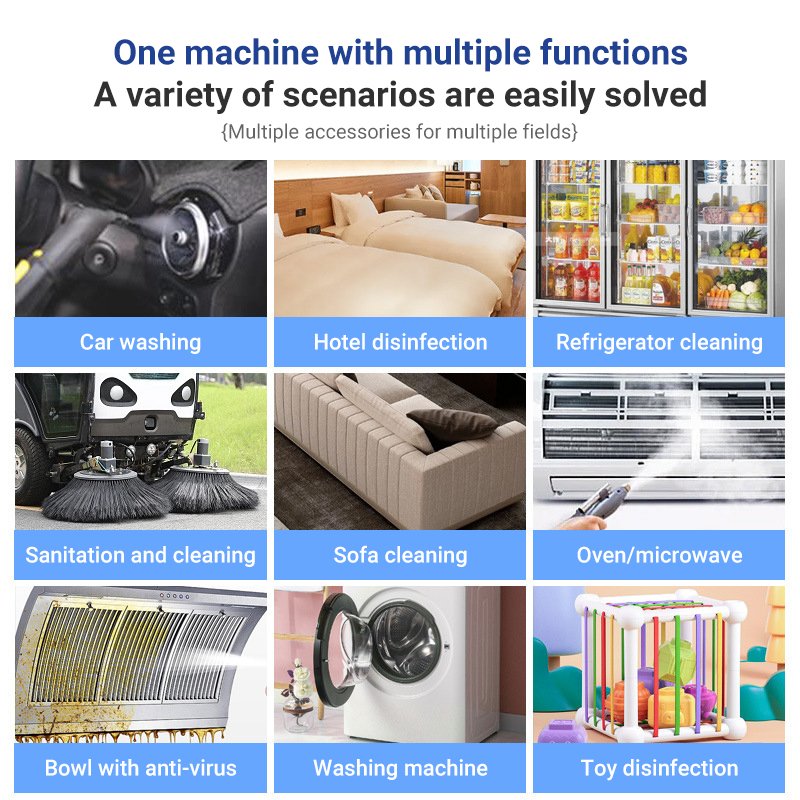 Handle Portable Steam Clean Features 3000W High-Powered Car Steam Washer With Box