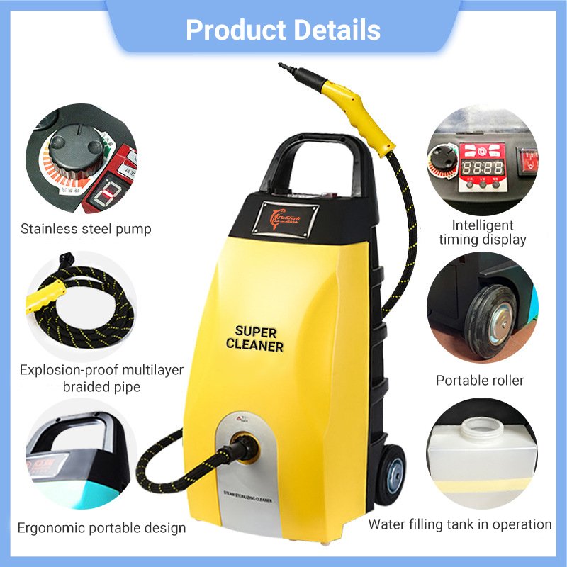 Handle Portable Steam Clean Features 3000W High-Powered Car Steam Washer With Box