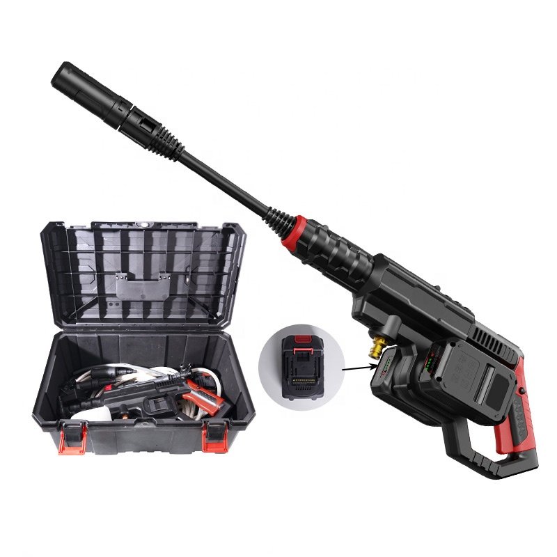 2024 The Newest Style Wireless Portable Brushless Pump 21V With Two Battery Packs Car Washer Gun
