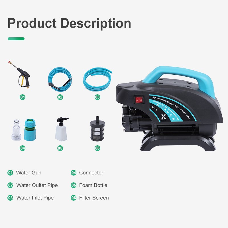 Factory Sales 50 Bar High Pressure Washers Jet Gun Car Washers with Portable Handle