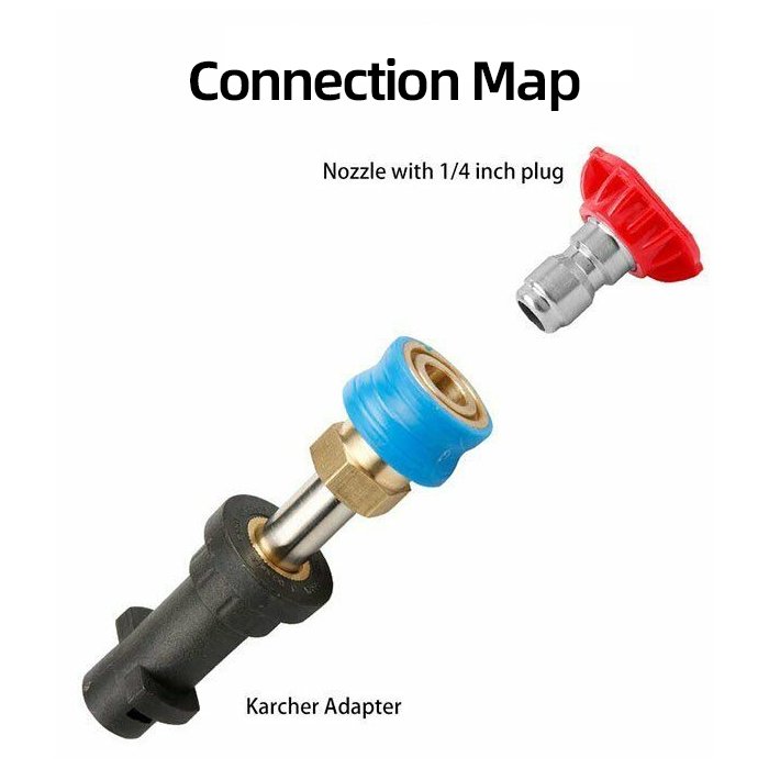High Quality 1/4 Quick Release Socket Converter Connector For Karcher Bosch Lavor Black Decker Nilfisk Kew Alto