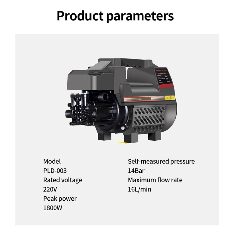 1800W 14bar Automatic Washing Machine High Pressure Car Wash Equipment Portable Car Washer