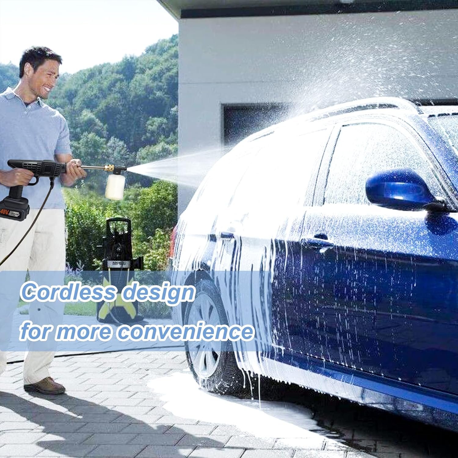Lithium Battery Cordless Car Washer Wireless Car Wash Gun Portable Car Pressure Washer Machine