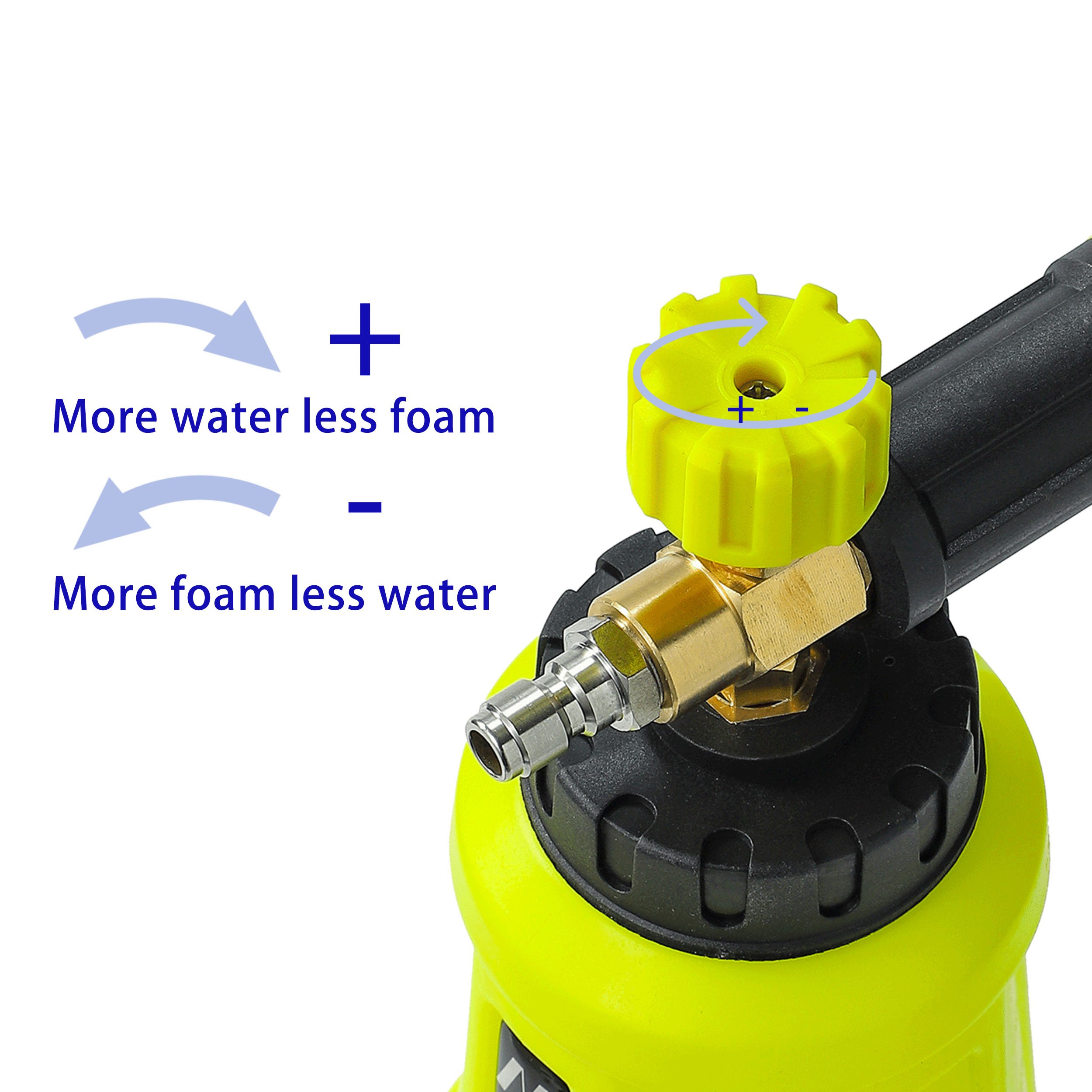 Car Wash Adjustable Foam Cannon Sprayer 1 L Pressure Washer Snow Foam Cannon Lance With 1/4 Inch Quick Connector