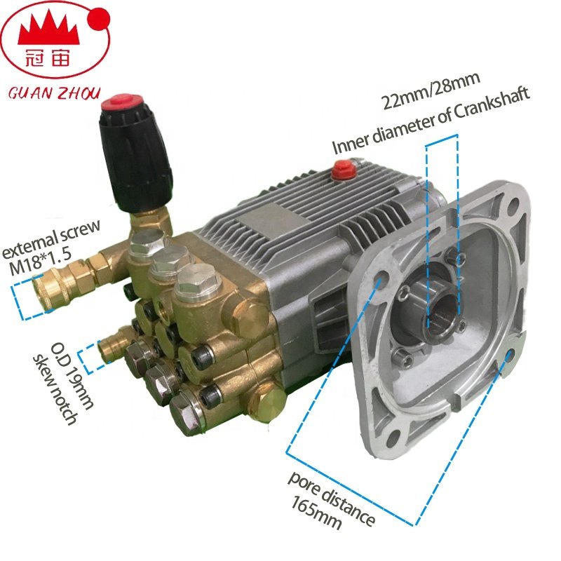 High Quality 16L/Min 250bar Copper plunger pump High Pressure Washer Pump For 7.5kw Guanzhou High Pressure Cleaner pump water