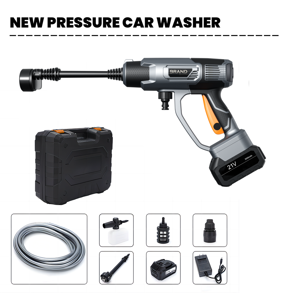 Wireless 48V Lithium Battery Car Washer machine Cleaner Water Pump Foam Gun 45bar High Pressure Portable Cordless Car Washer
