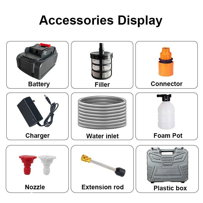 High Pressure Cleaning Car Washer 24V 48V 96V Cordless Electric Cleaning Machine Lithium Battery Washer tool Kit