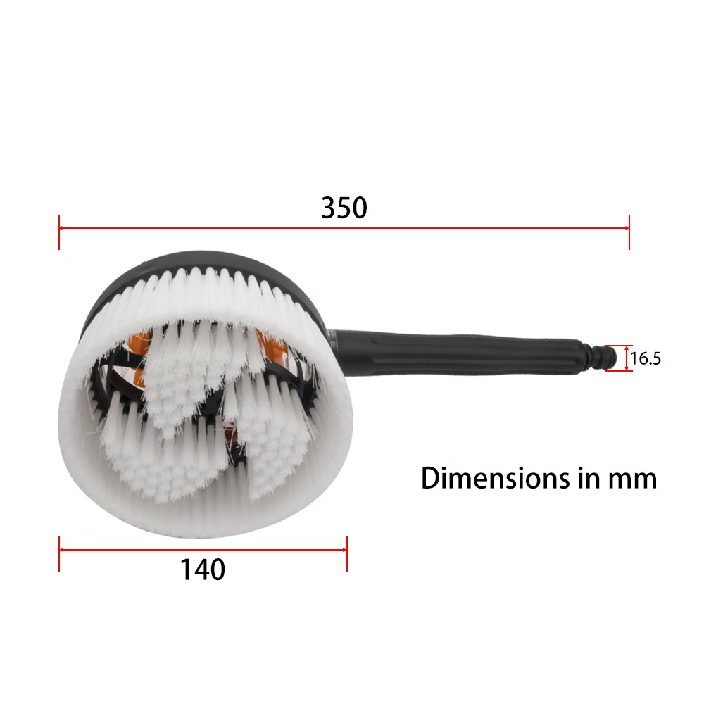 Car Washer Brush High Pressure Washer Accessories Rotary Wash Brush Water Cleaning Rotating Wash Brush
