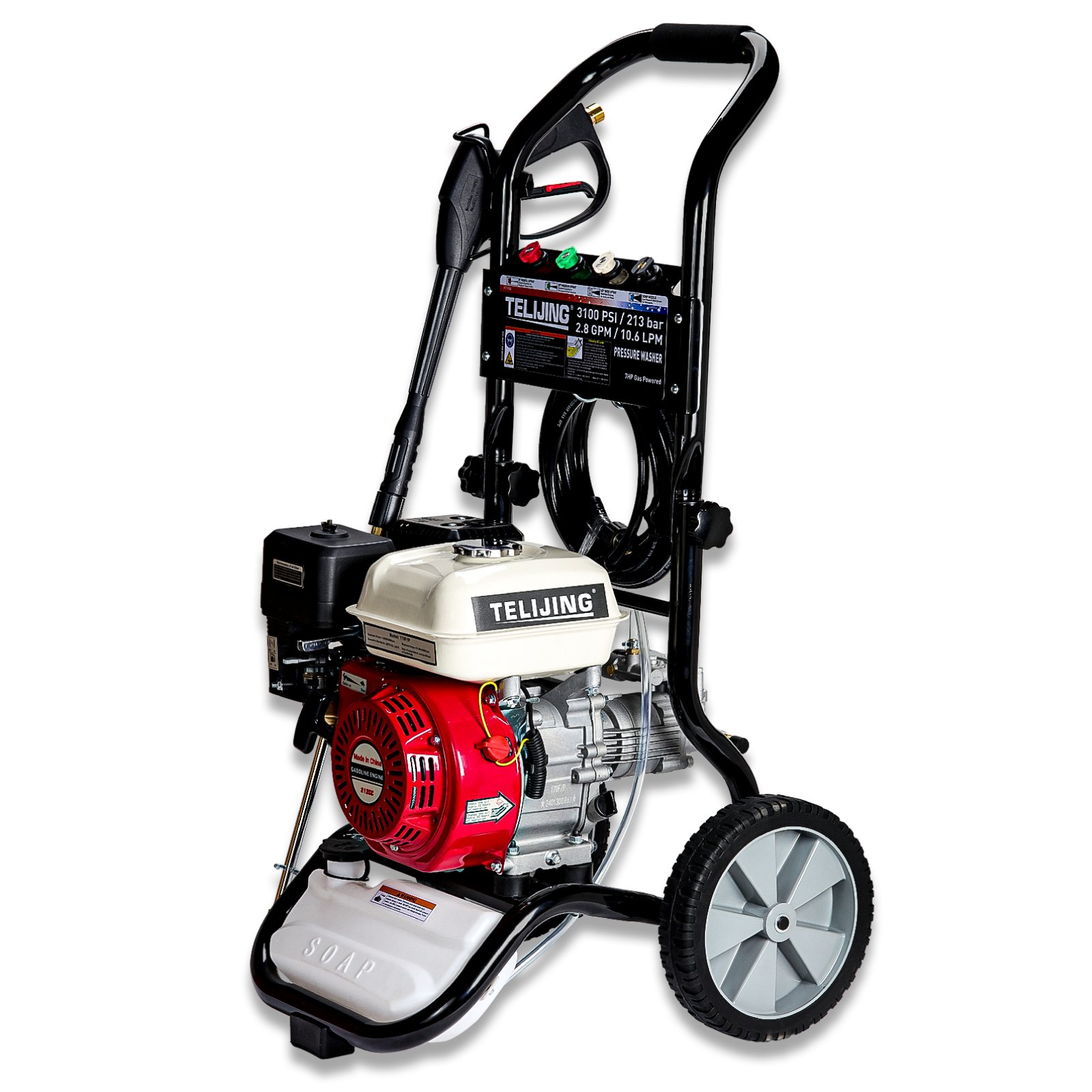3100PSI/213BAR Economic Gasoline Power High Pressure Washer OHV 7HP 208CC Adjustable Water Column Angle for Multiple Scenarios
