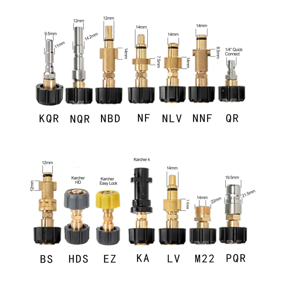 NBT Pressure Washer Adapters High Pressure Car Washer Connecter Sprayer Nozzle Male Female Connector