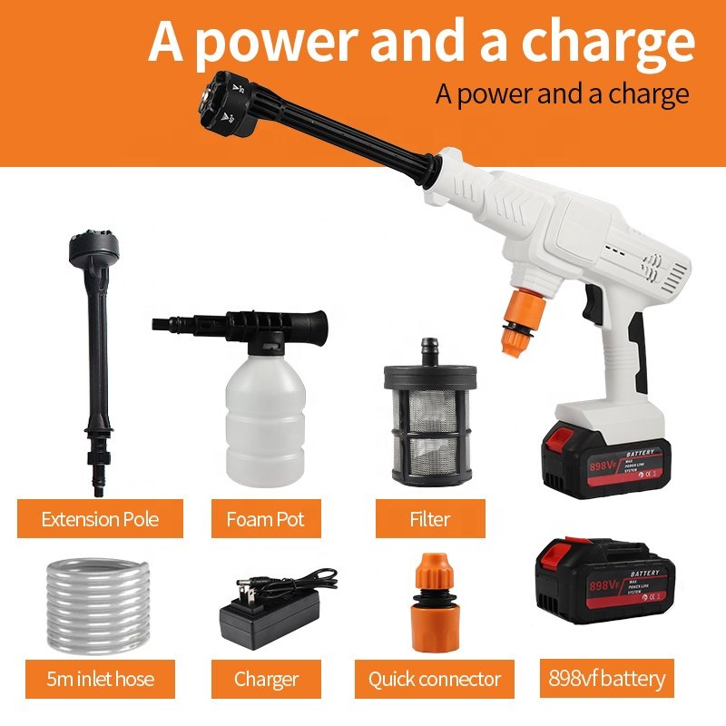 Brushless lithium battery water gun Portable Water High Pressure Washer Gun Lithium Battery High Speed Motor Car Washer