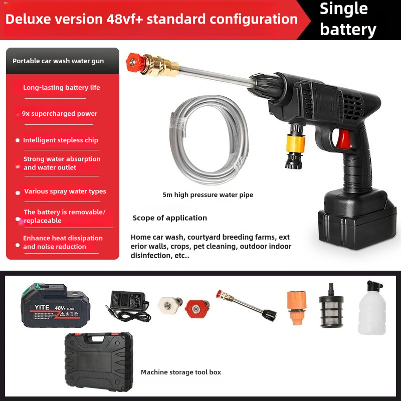 High Quality Portable Wireless Electric Car Pressure Washer High-Pressure Car Spray Water Gun Super Booster Pump Car Washer