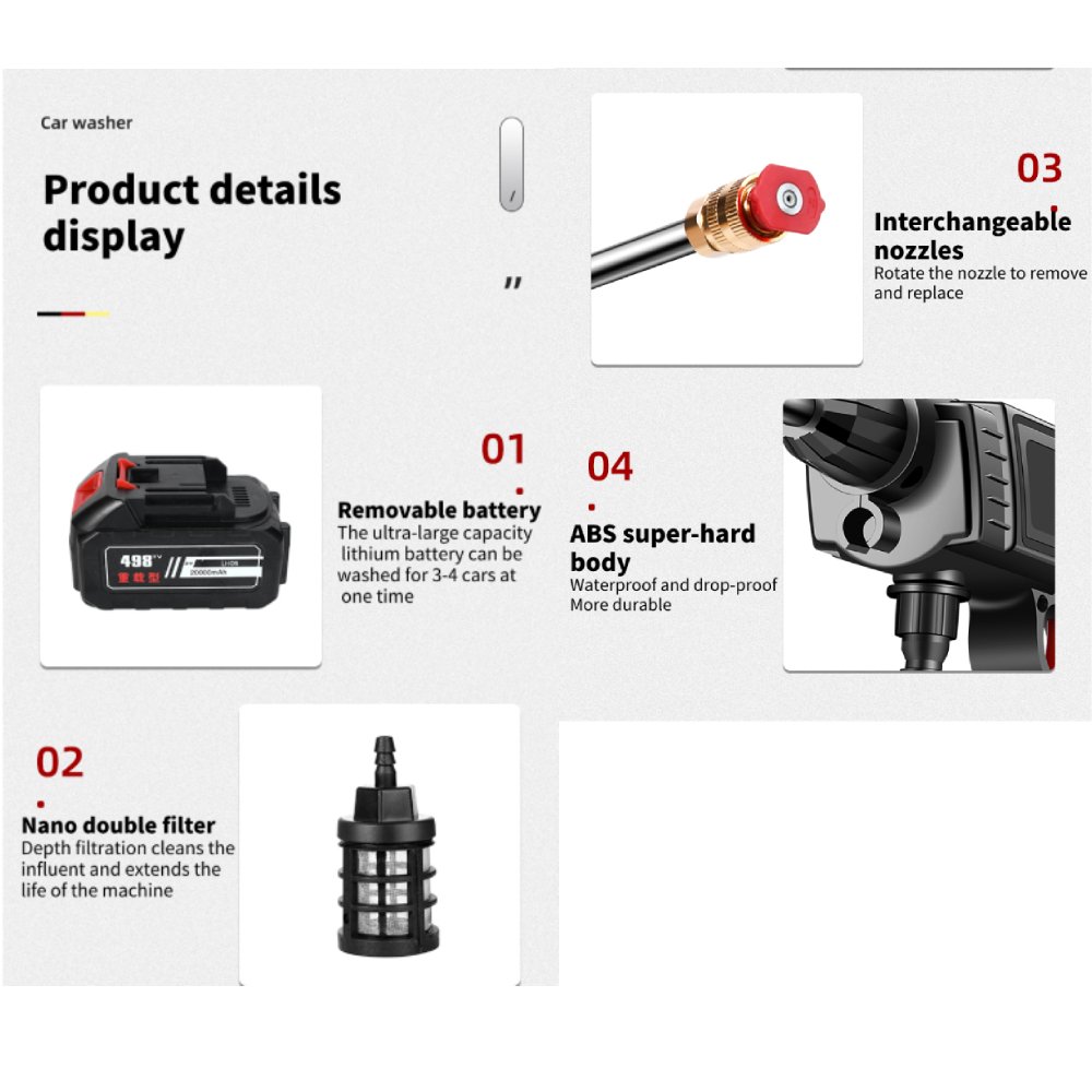 300w pressure washer car wash brush automatic handheld car washer household electric high pressure car washer