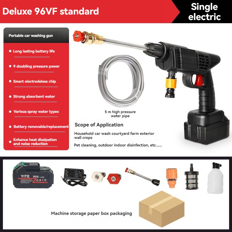 Cordless Electric Automatic Cleaning Washing Water Jet Rechargeable Automatic Water Gun High Pressure Portable Car Washer Gun