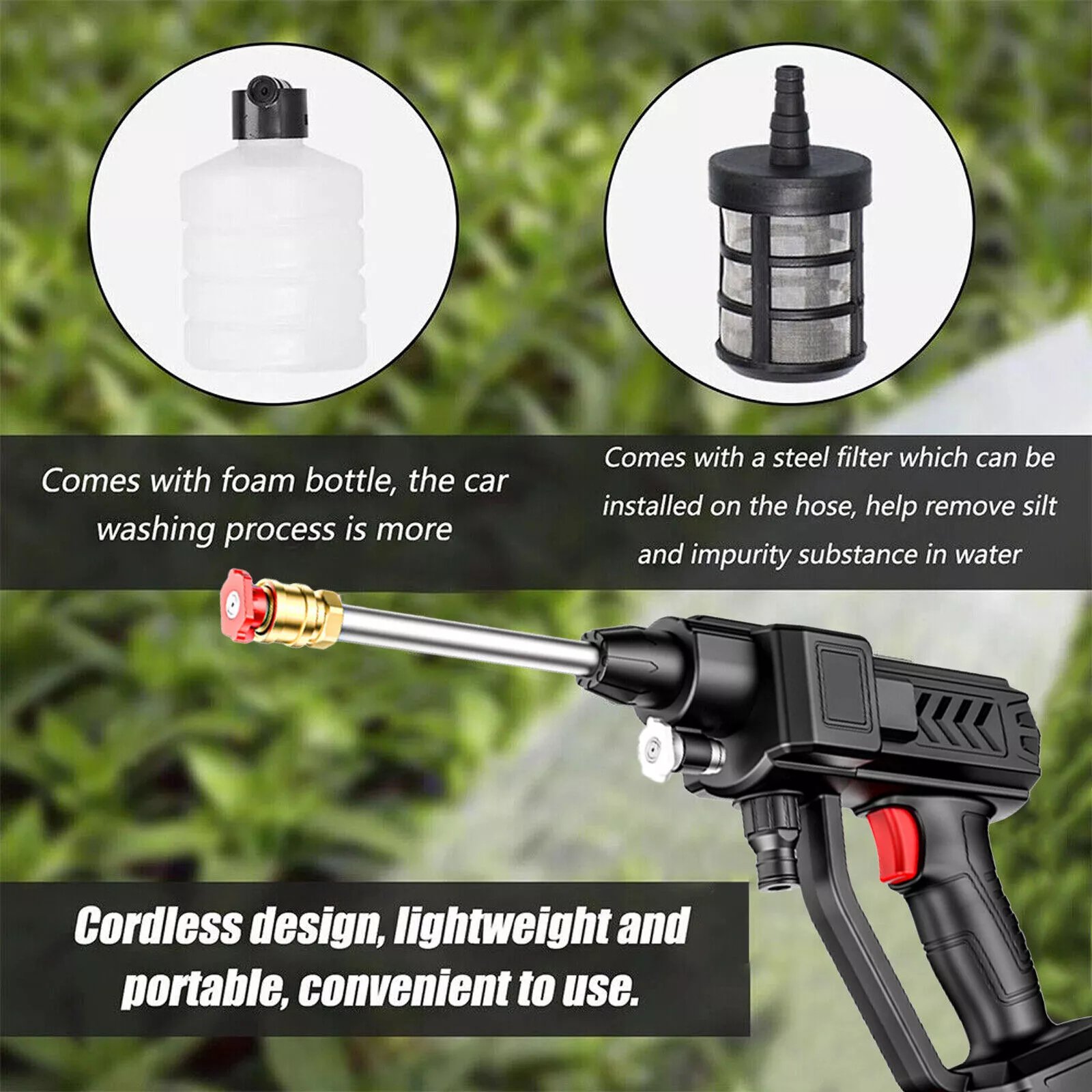 Brand New Wireless High Pressure Car Washer Portable Car Wash Cleaner Machine Water Gun
