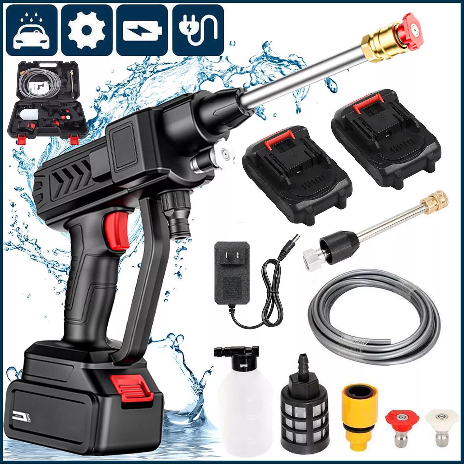 Brand New Wireless High Pressure Car Washer Portable Car Wash Cleaner Machine Water Gun