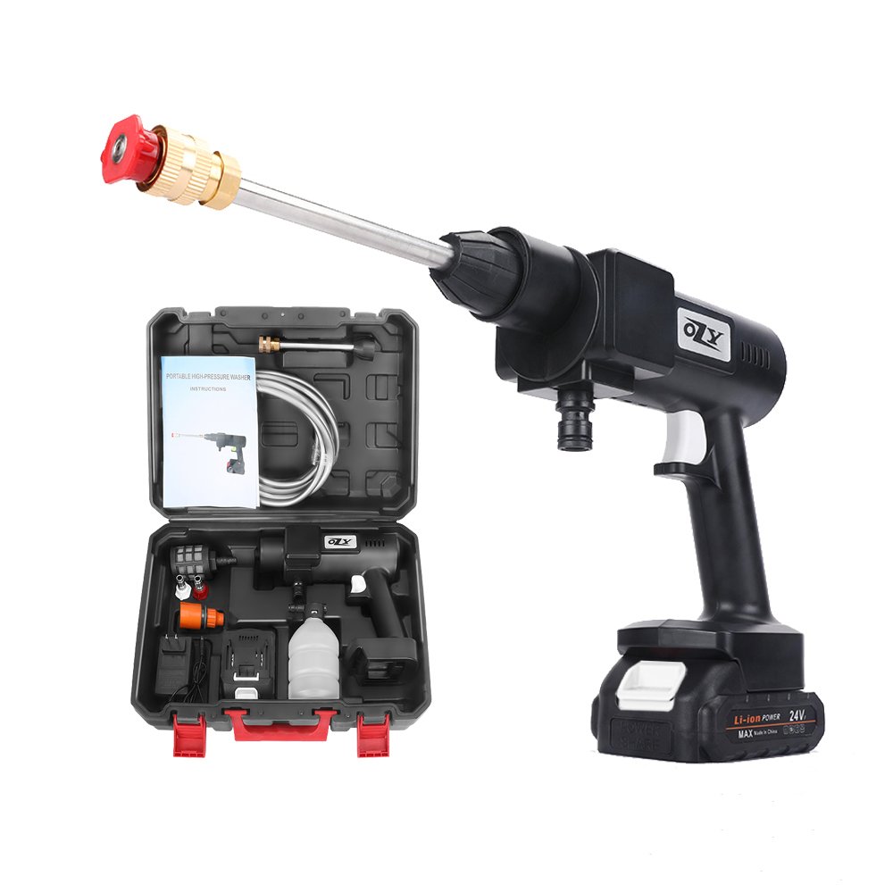 24v Portable Rechargeable Wireless Household High Pressure Water Car Washer Gun