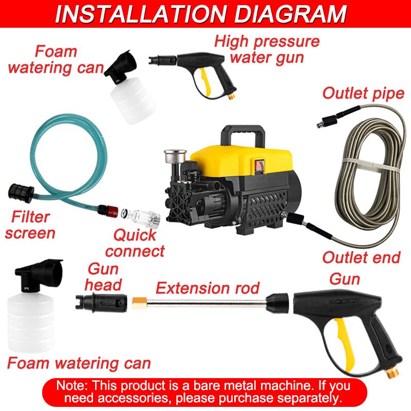 Portable automatic household high-pressure water pump washing machine, high-power car washing machine.