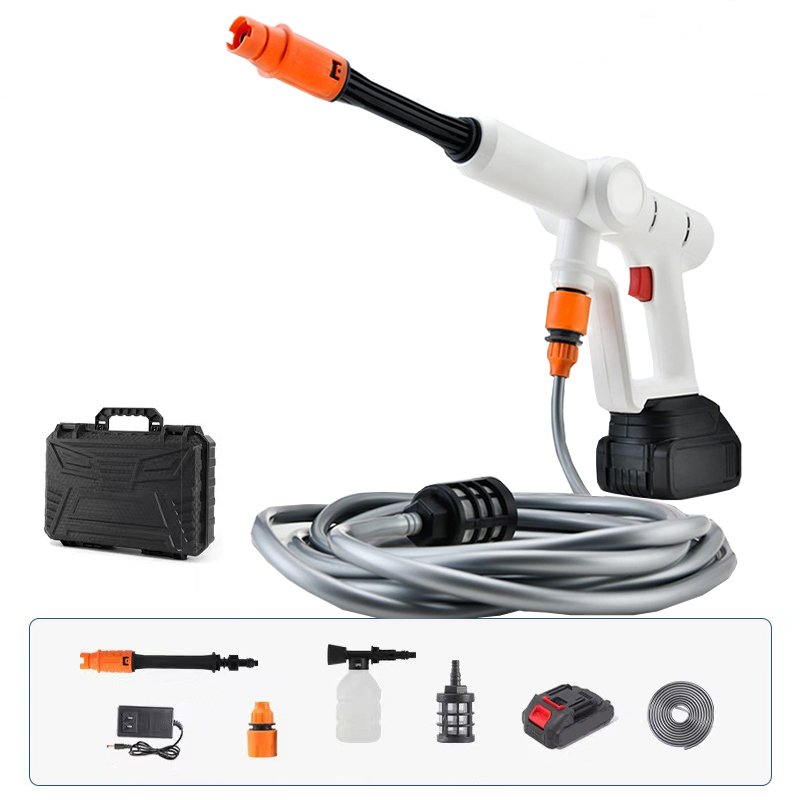 High Quality White Car Washer Cleaner Cleaning Tool Electric Sprayer Rechargeable Durable Battery Cordless Pressure Washer Gun