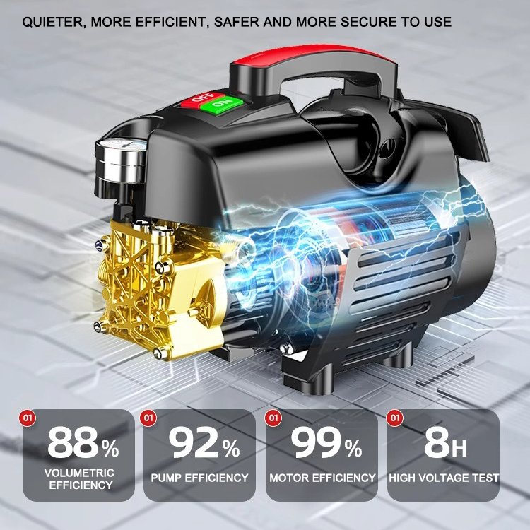 All-Inclusive Waterproof Shell Design Portable Electric High Pressure Car Washer Pipe Electric Water Washer