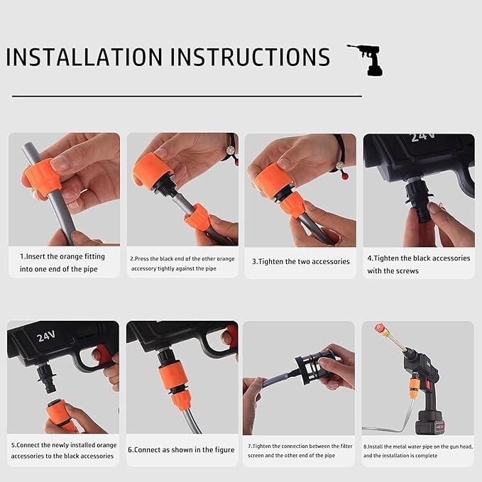 Portable 24v 48v Wireless Auto Cleaning Kit Foam Gun Car Wash Spray High Pressure Electric Car Washer Gun 24V