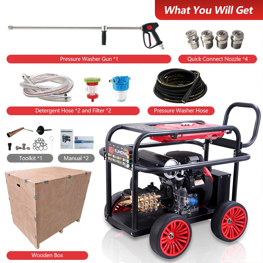 Kuhong 500Bar 7500Psi 15LPM industrial high pressure washer 500bar 380v