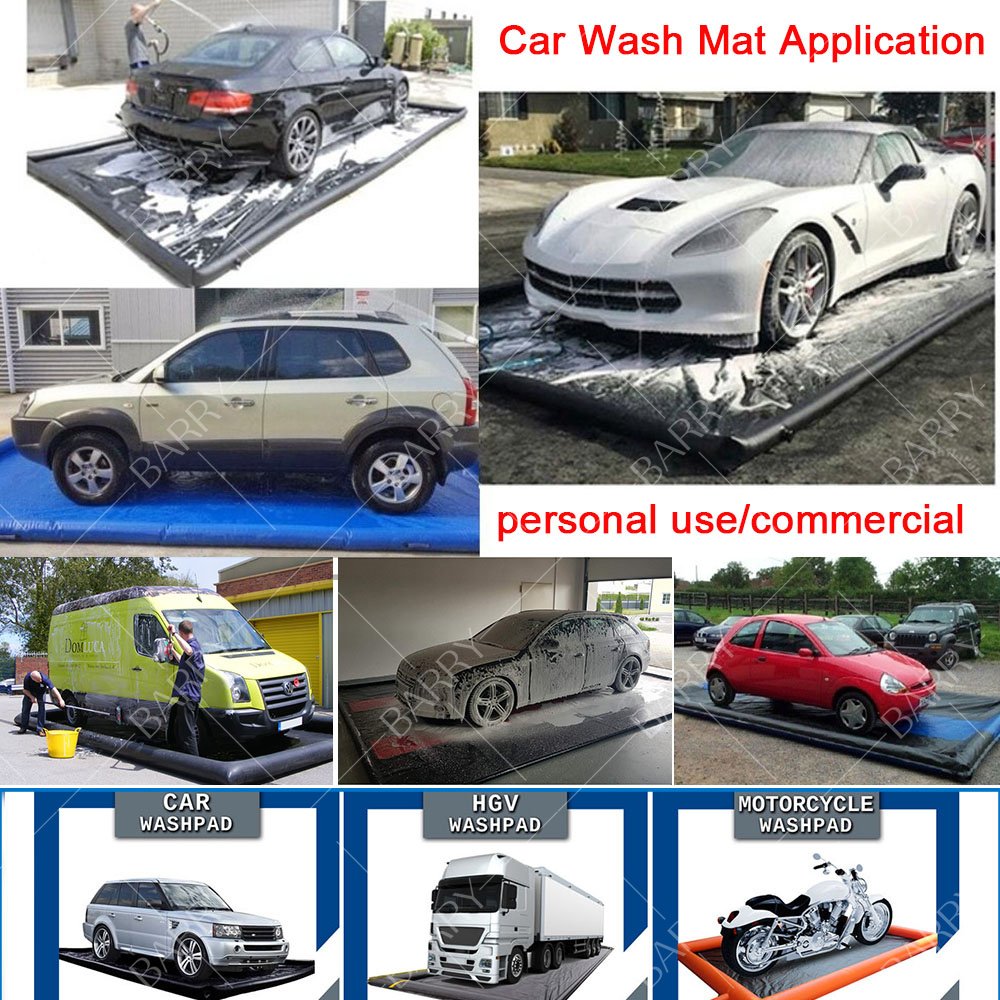 Commercial Machine Customized Water Containment Mat Pvc Portable Inflatable Car Wash Mats