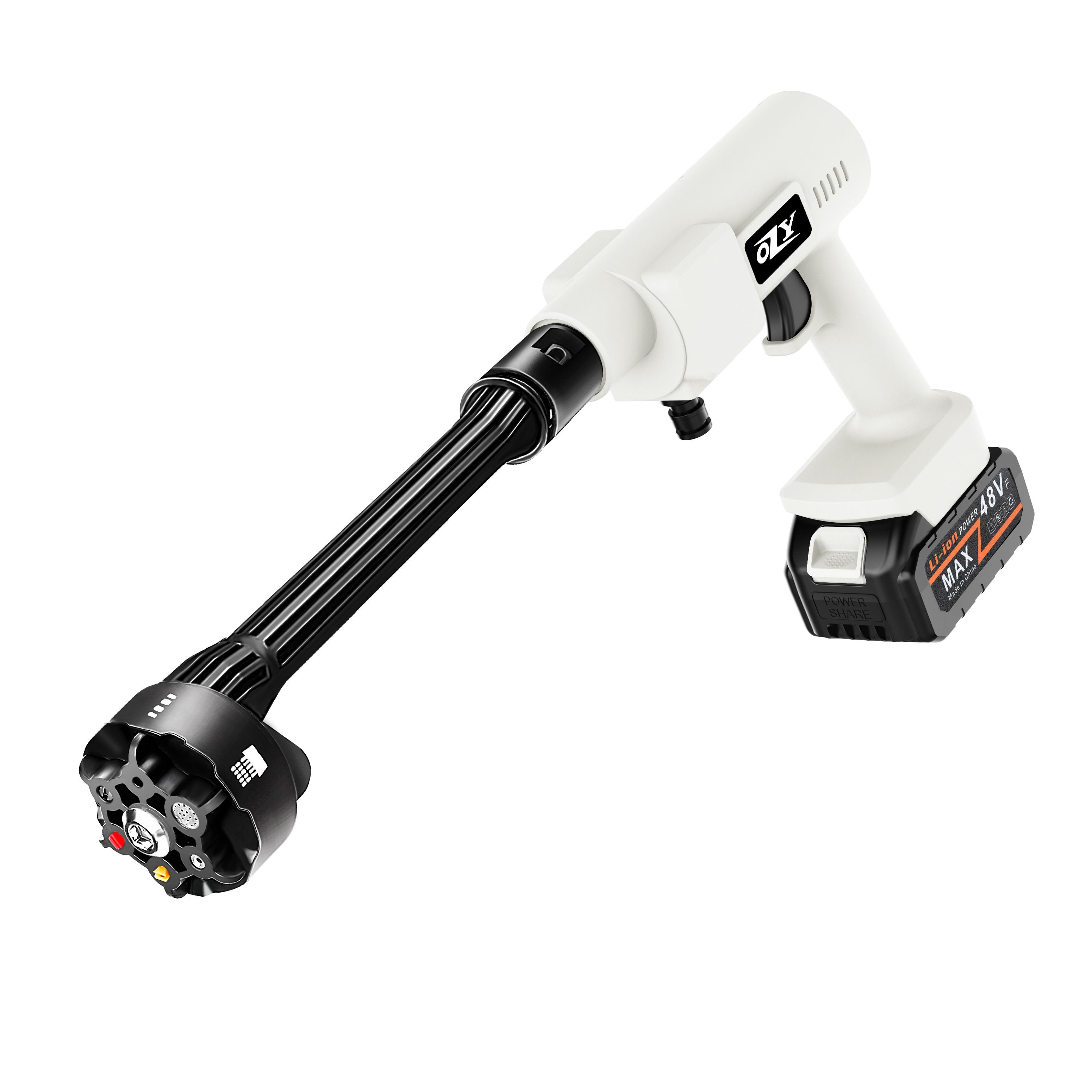 Cordless Pressure Washer Integrated Nozzle, 24/48V Portable Power Washer with 2.0 Ah Battery Washer Gun for Car Garden Cleaning