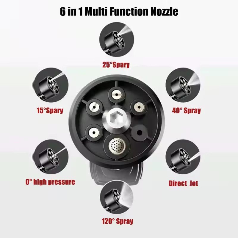 Cordless Pressure Washer Integrated Nozzle, 24/48V Portable Power Washer with 2.0 Ah Battery Washer Gun for Car Garden Cleaning