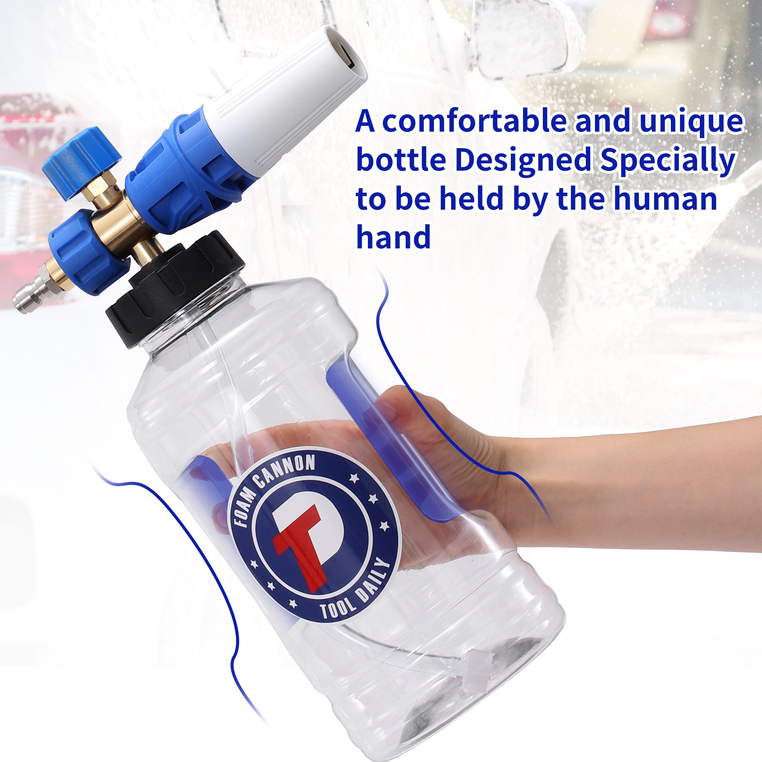 Blue Foam Bottle Adjustable Foam Blaster Gun Snow Foam Lance For Pressure Washer
