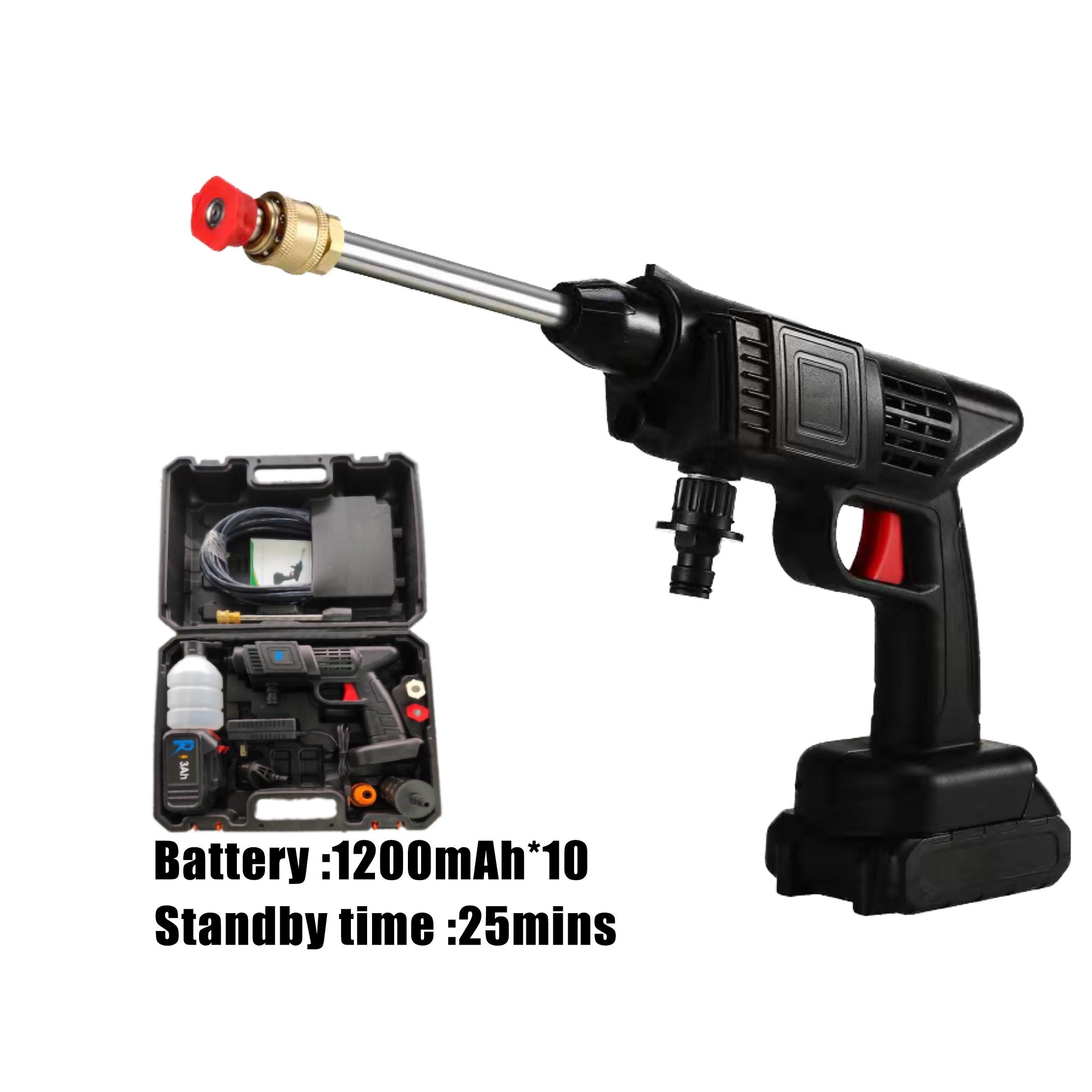 Portable Wireless High Pressure Car Washer Lithium Battery Powered High Pressure Cleaning with Steel Stainless ABS Materials