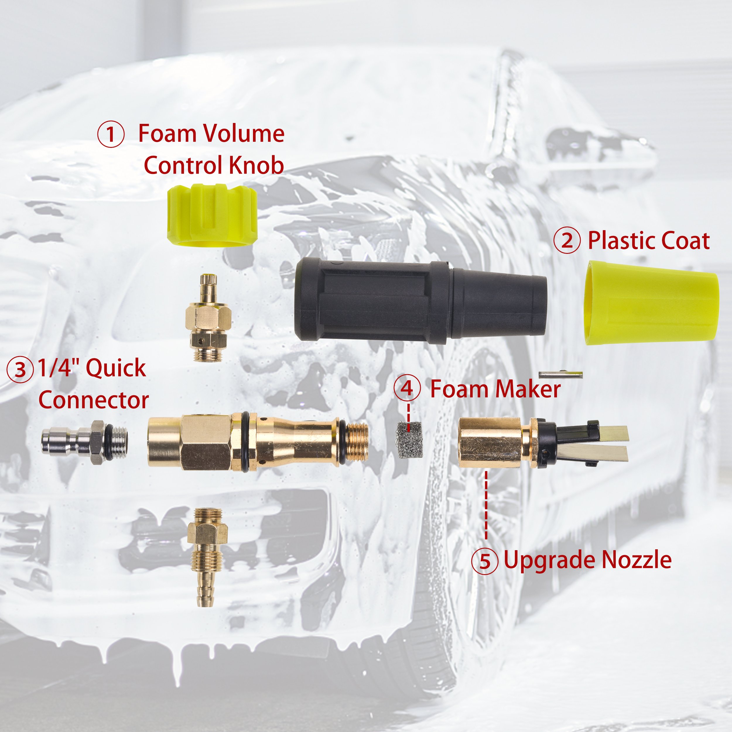 Car Snow Foam Cannon Lance Pressure Car Washerr Gun Supporting Foam Pot Adjustable Nozzle Wash Sprayer