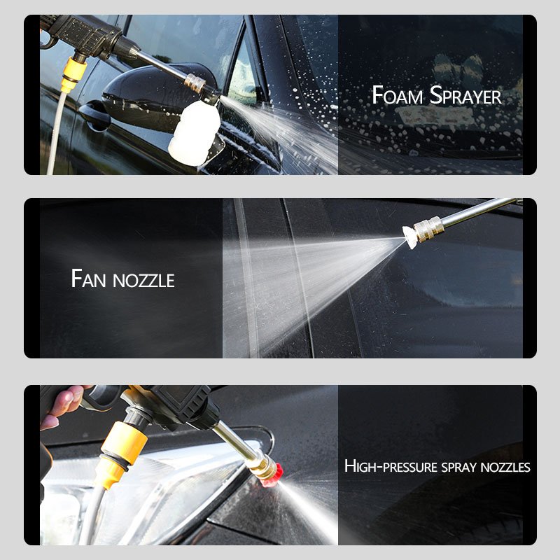 Strength factory 498TV super power wireless lithium battery car washing machine black portable car washer