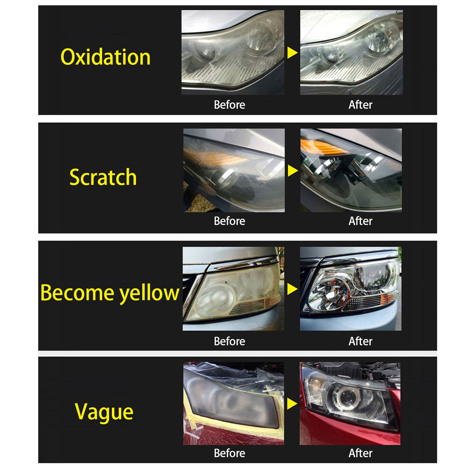 C0775 Car Headlight Renovation Kit Headlights Washer Restoration Chemicals Cleaning Kit Automotive Polishing