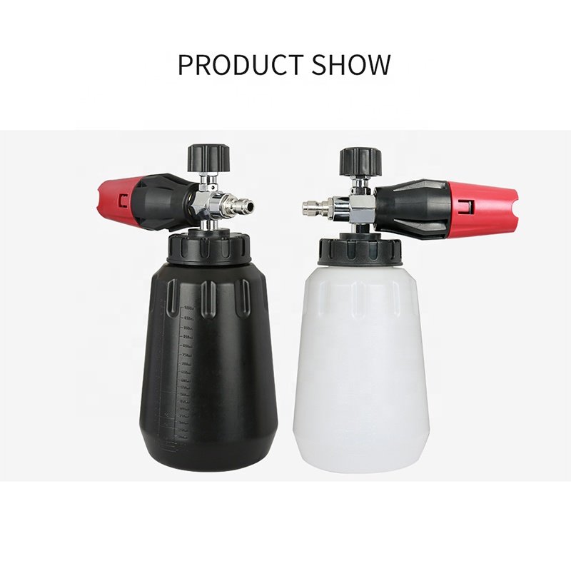 SPS High Pressure 1L Black Bottle Stainless Steel Adapter Solid Brass Snow Foam Cannon 1/4 Quick Release Car Wash Foam Lance